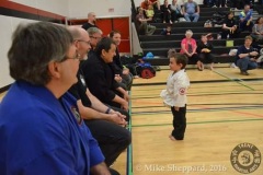 A Young One Impressing Sensei Bob Leonard with his Kata!